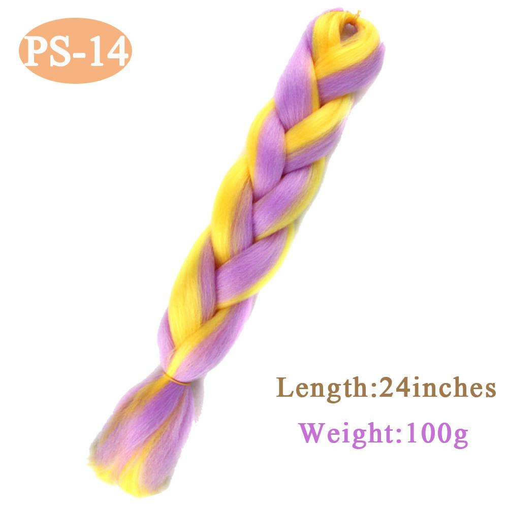 24Inch Glowing Twist Braids Braiding Hair Extensions Jumbo Braids Ombre Synthetic Hair KTB