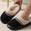 Fashion Crestar Fur Plush Women Slippers Indoor Warm Thick Soles Fluffy Female House Slippers Winter Fashion Non-slip Fuzzy Cotton Shoes