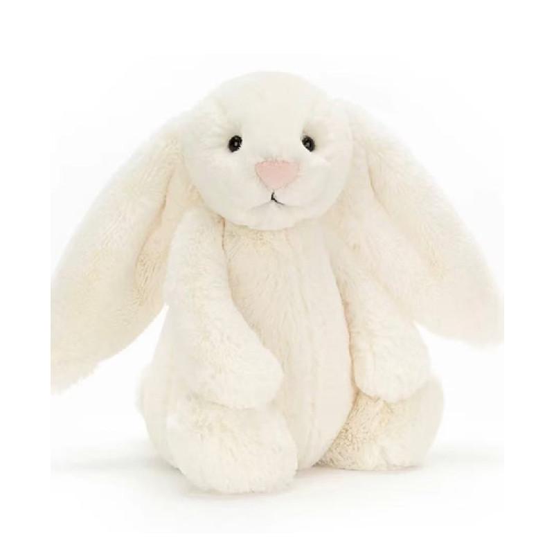 Плюшевая игрушка Jellycat Кролик с наполнителем из файбер-хлопка для детей и коллекционеров белый