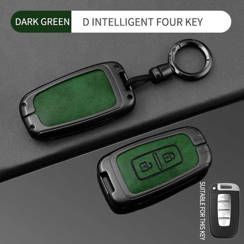 High Quality Key Case Zinc Alloy Car Key Cover for Hyundai Custom Logo Key Fob Cover with Keychain Stylish Anti-Scratch Key Case (as the picture,For AUDI Car Key)