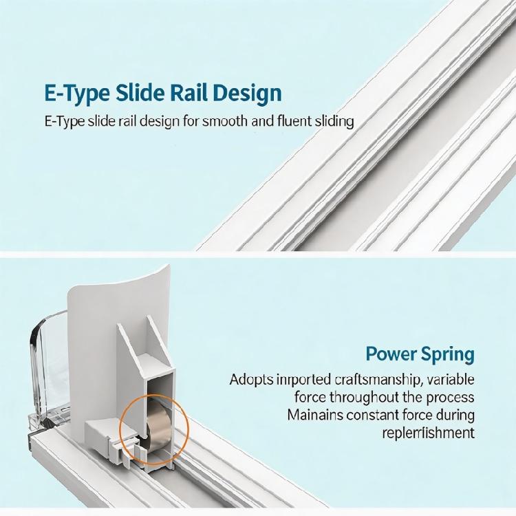 Front Facing Drink Rail Spring Loaded Single Lane Can Feed Track with Side Rails for Fridge Shelf and Store Display