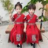 Boys' Summer Tang Suit: Short Sleeve Hanfu Long Shirt, Chinese Style Knight Robe for Kids