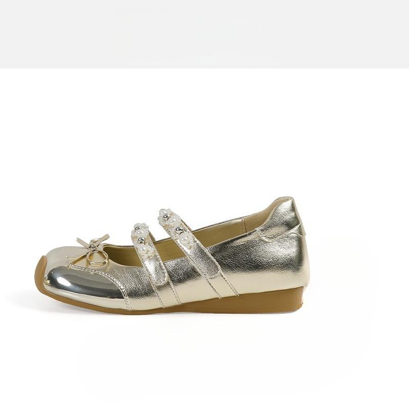 

Туфли для одиноких женщин нового стиля, сандалии с закрытым носком на липучке 40 шампанского/золотой