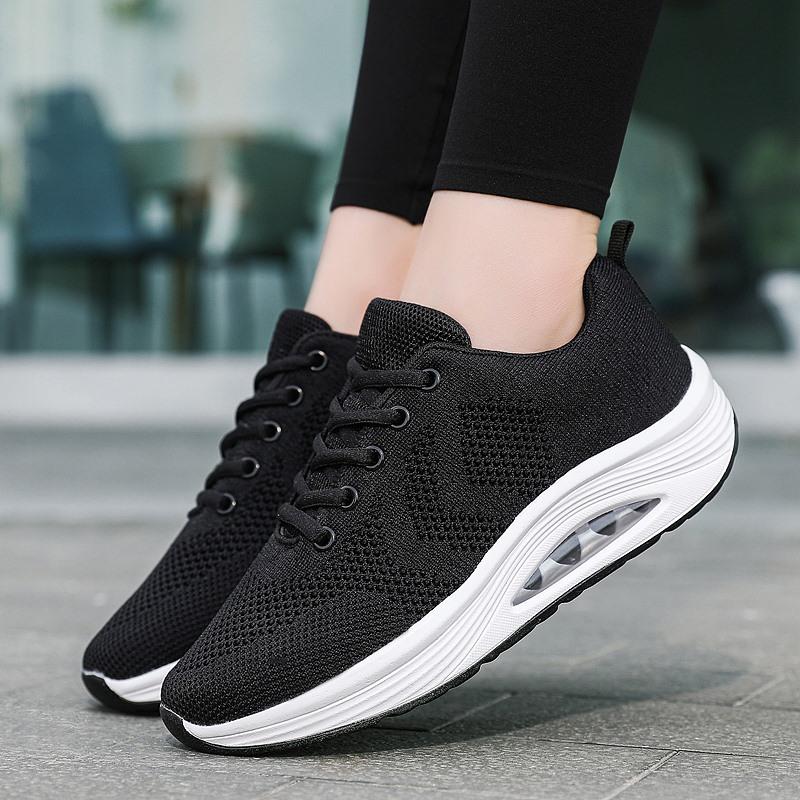 

Новые туфли-качалки сетка танкетка увеличивающие рост неглубокий вырез повседневные туфли - 35 чёрный