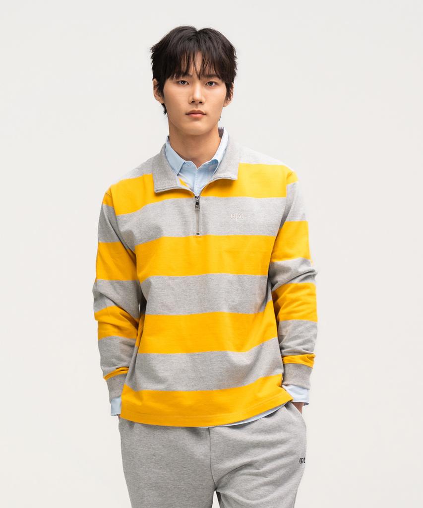Ipiti Striped Rugby Half Zip Up (Yellow)