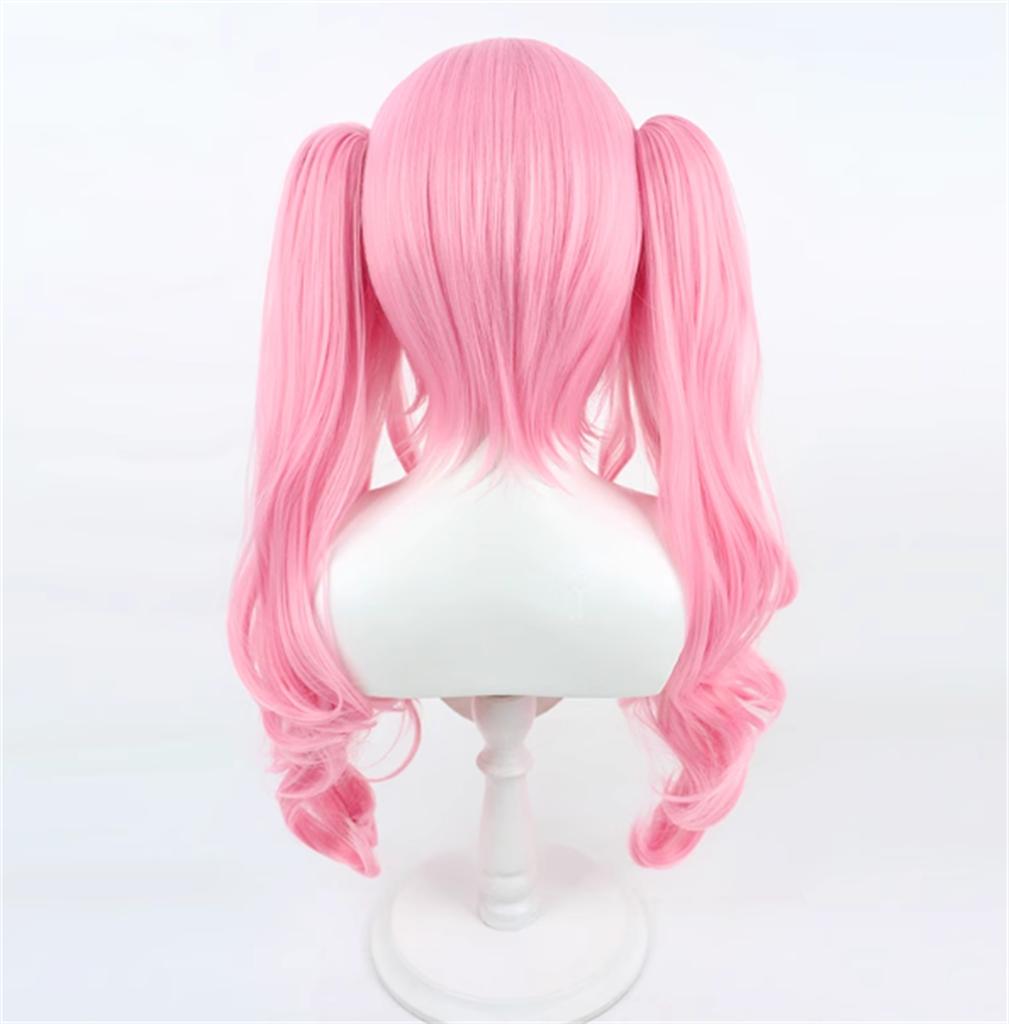Cosplay VTuber Mori Calliope Sleepwear Ver Wig Game Anime Party Pink Curly Wig
