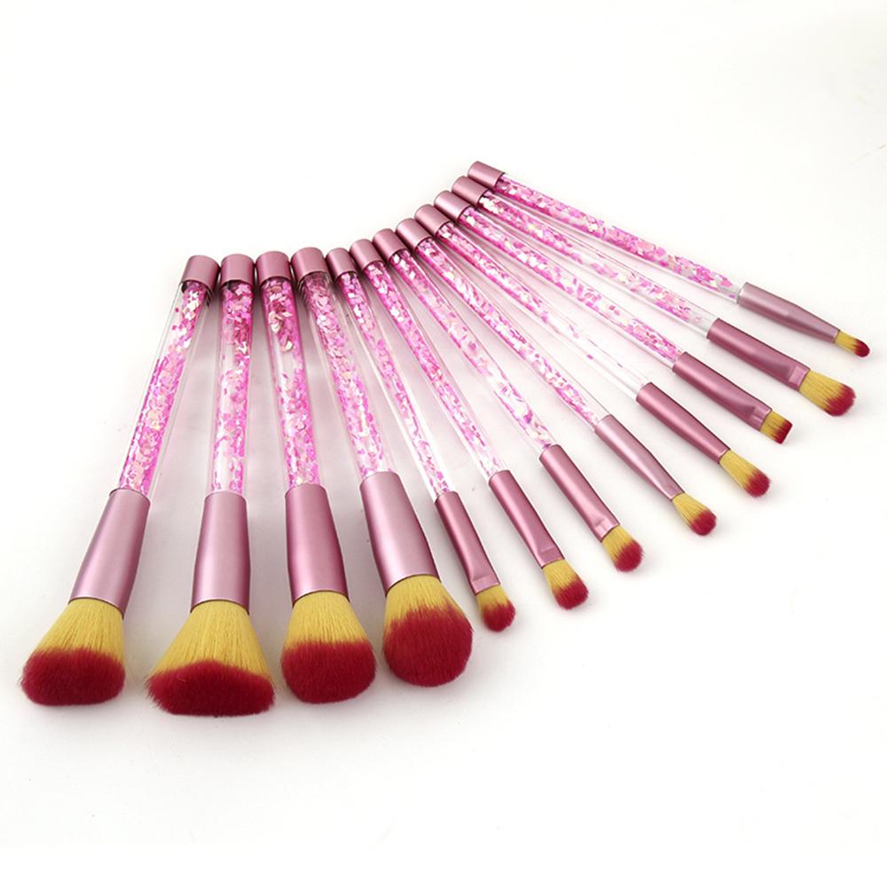 Vander 12 Pcs Crystal Sequins Makeup Brush Cosmetic Tool Face Foundation Blush Powder Brush Set