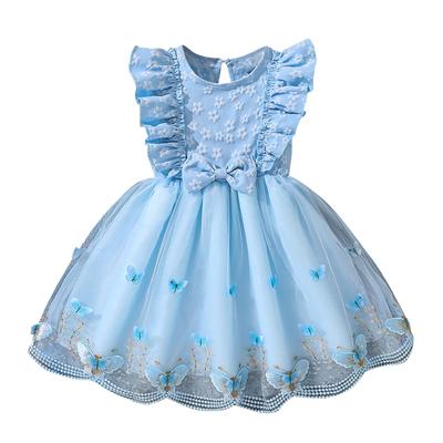Children's Fashion Sleeveless Lace Stitching Mesh Princess Dress