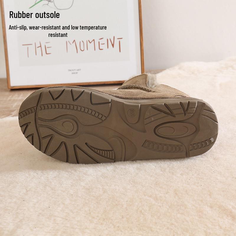 2023 Neue Winter-Schneestiefel für Damen mit dicker Sohle, Fell und Samt, rutschfeste und warme Baumwollschuhe.