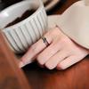 Tide Retro Black Double T Open Ring Female Personality Niche Hip Hop Design Sense Index Finger Ring