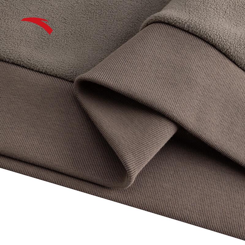 Anta Men's Winter Warm Fleece-Lined Pullover Sweatshirt