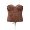 Za New Fall Women's Clothing 2025 Fashion Style Court Base Mesh Corset Fishbone Sexy Tube Top Tops