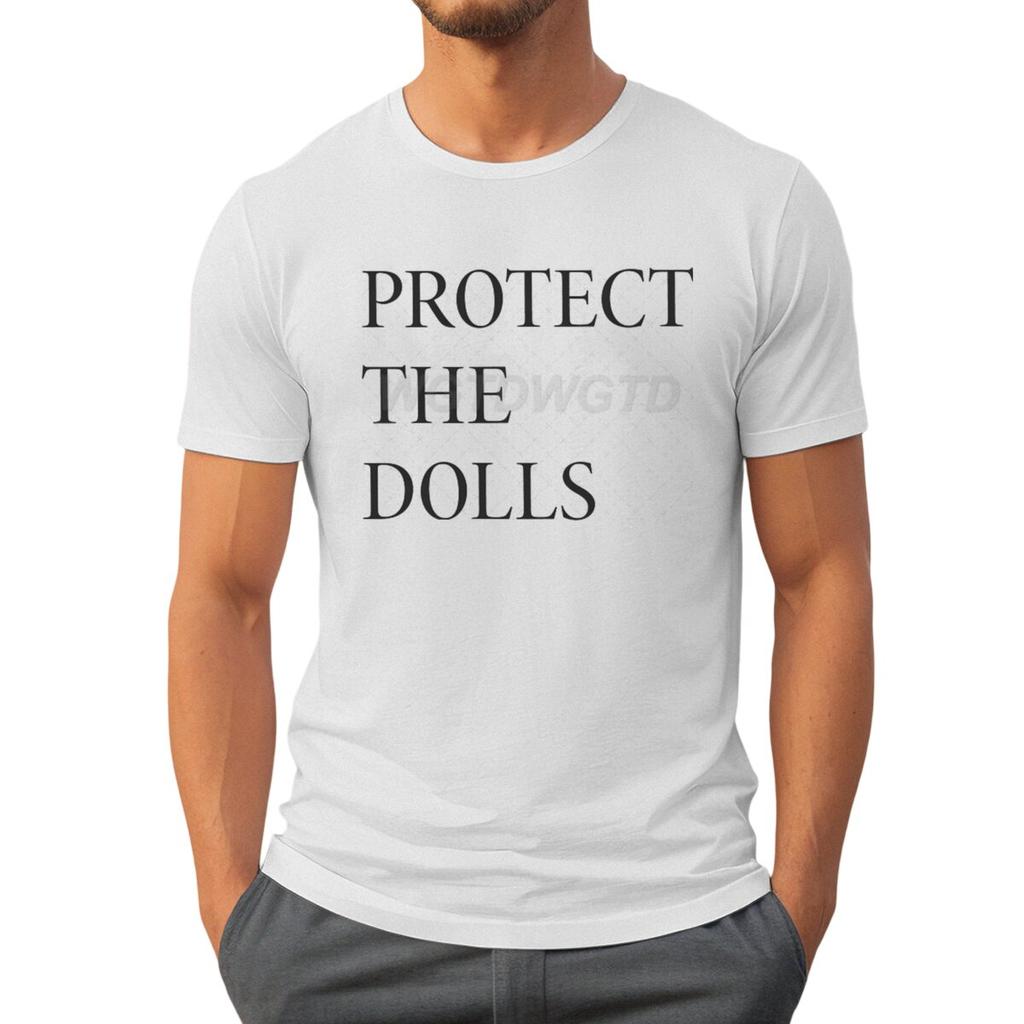 Hot Protect The Dolls Printed TShirts For Men Summer Short Sleeve Tee Shirts Round Neck T Shirt Casual Summer Men Clothes