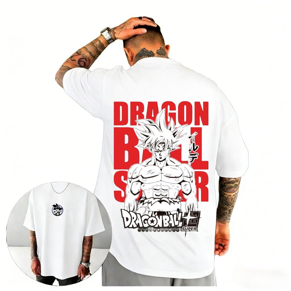 Dragon Ball Super Son Goku TShirt Edgy Anime Graphic Print Pure Cotton Crew Neck High Street Fashion Tops For Men Women