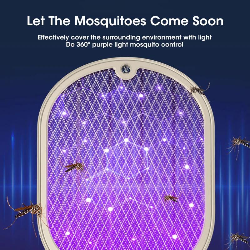Foldable Electric Mosquito Killer Zapper Raqueta Mata Electrico USB Rechargeable Zanzare Mata Fly Tue Mouche De Anti Mosquitos