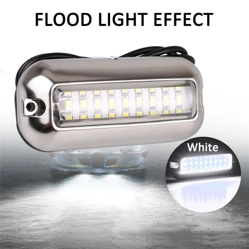 Underwater Boat Transom Light 27/42 LED Stainless Steel Under Water Pontoon Waterproof Lamp Marine Hardware Boat Yacht Taillight