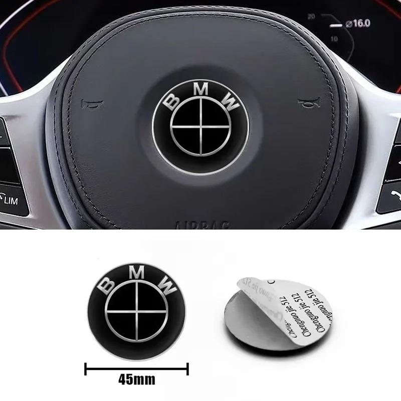 BBIO8 45MM Car Steering Wheel Badge Emblem Sticker Auto Styling For BMW 1 3 5 7 Series M Performance 50TH Emblem M3 M5 X1 X3 X5 X6 E46