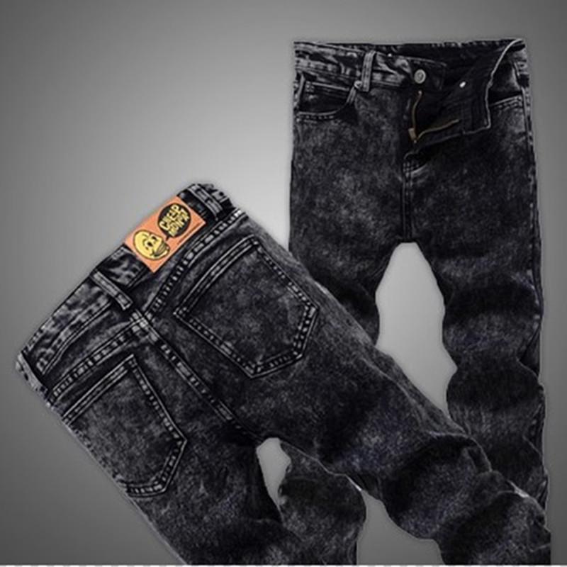 Men's Slim Fit Korean Style Velvet Lined Skinny Jeans for Fall