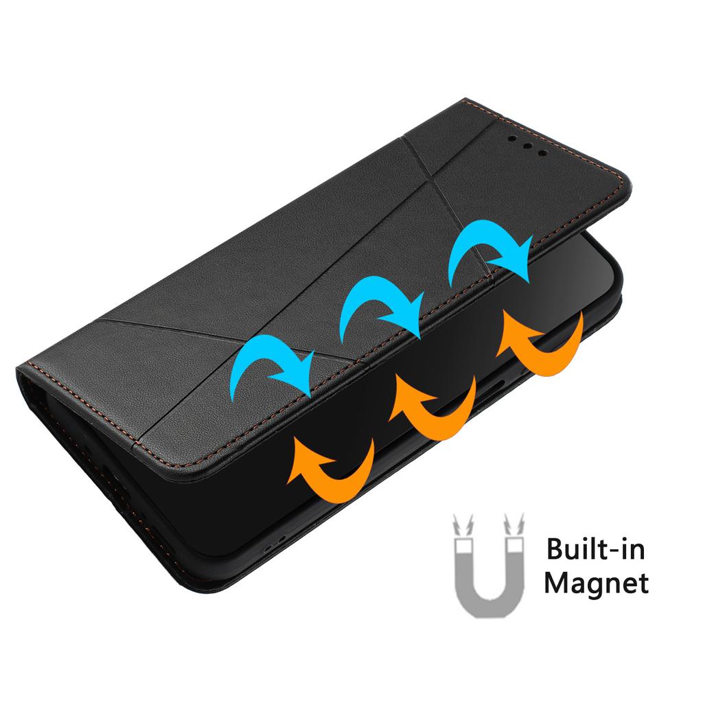 Wallet Case for Honor X60 Pro 5G/X9c 5G/Magic7 Lite 5G Line Imprinted Leather Stand Phone Cover with Wrist Strap