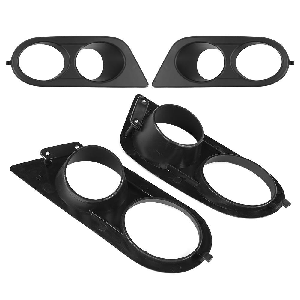 2pcs Front Bumper Foglight Cover Dual Holes Car Accessory Fit for E46 M3 2001?2006Matte Black