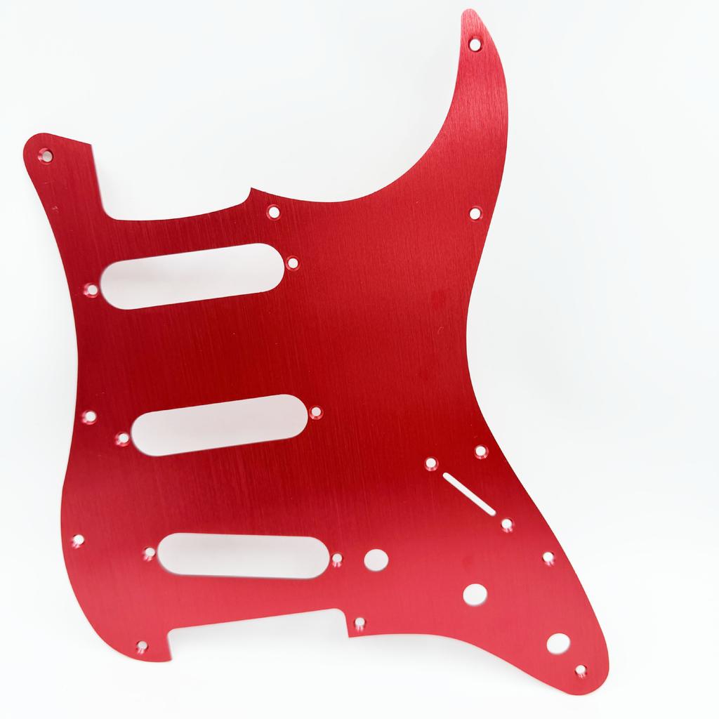 Hoogwaardige 1,5 mm dikke Geborsteld Aluminiumlegering Frontplaat 11-gaats ST Drie single-coil Elektrische Gitaar Slagplaat SSS Decoratief Paneel