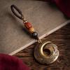 Chinese Good Luck Ring Brass Car Key Chain Pendant Jewelry Special Pattern Round Tag Mystical Eastern Power DIY Lanyard Hangings