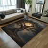 2D Magical Moon Tree Area Rug Life Tree Soft Non-Slip Large Floor Carpet Nature Home Decor for Bedroom Gamer Room Living Room
