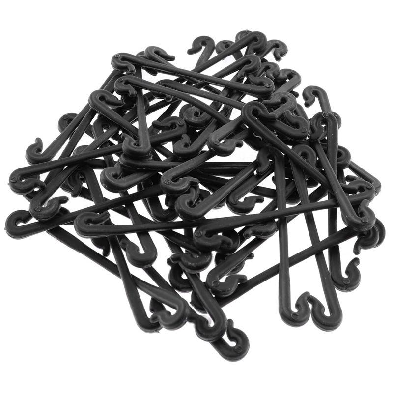

50/100Pcs Plastic Vines Fastener Tied Buckle Hooks Gardening Grape Support Vegetable Strapping Clips Fixed Buckle Plant Holder 50pcs чёрный