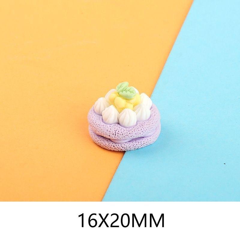 10Pcs Dollhouse Miniature Food Simulation Rose Cake Strawberry Blueberry Biscuits Dessert Doll House Decorations DIY Ornaments
