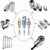 3-Piece Nickel-Plated Extension Rod Set for Drill to Wrench Conversion