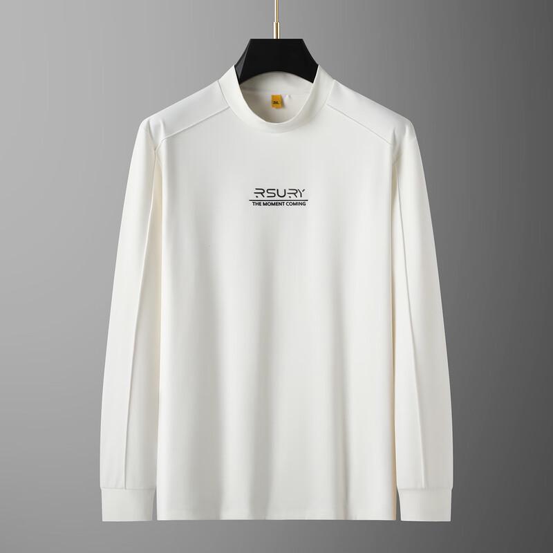 Men s Plus Size Mock Neck Long Sleeve Pullover T-Shirt 8XL