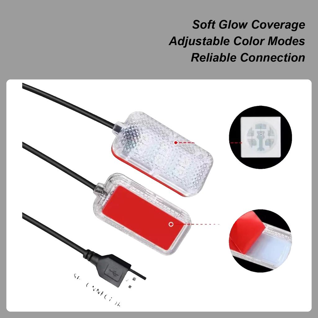 Ambient Lighting For Car Adjustable USB Lamp With USB Port Interior Ambient Lighting For Truck SUV Tractor Trailer