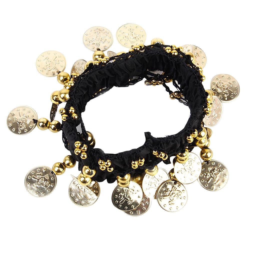 Belly Dance Dancing Anklet Waist Bracelet Cuff Chain Coins Beads Jewelry