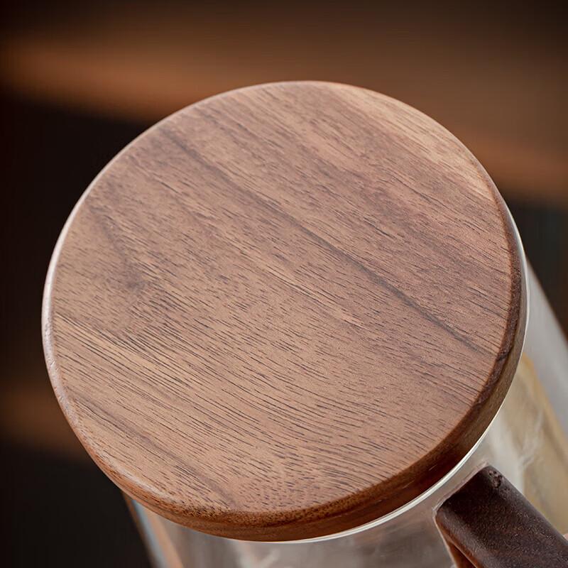 Heat-Resistant Glass Tea Infuser Mug with Wooden Handle