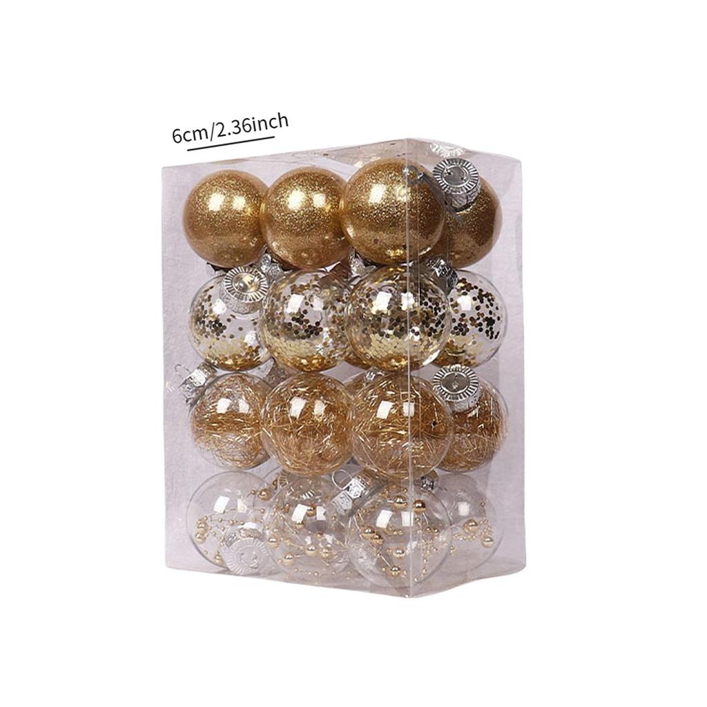 24Pcs Christmas Ball Ornaments Assorted Baubles Charm Pendants Delicate Crafts