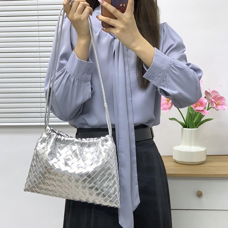 Cowhide Women's Bag Woven Dumpling Bag Genuine Leather Underarm Bag Cloud Bag Fashion All-in-one Crossbody Bag