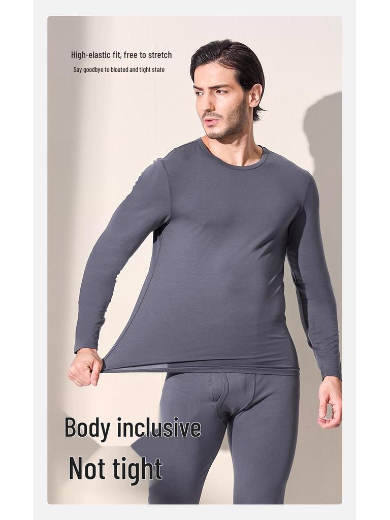 2025 Autumn Winter Cotton-Modal Couple's Warm Underwear Set