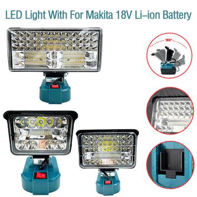 3/5/8 Inch LED Work Light Flashlight For Makita 18V Li-ion Battery Handheld Spotlight WIth Switch Night Lighting Tools
