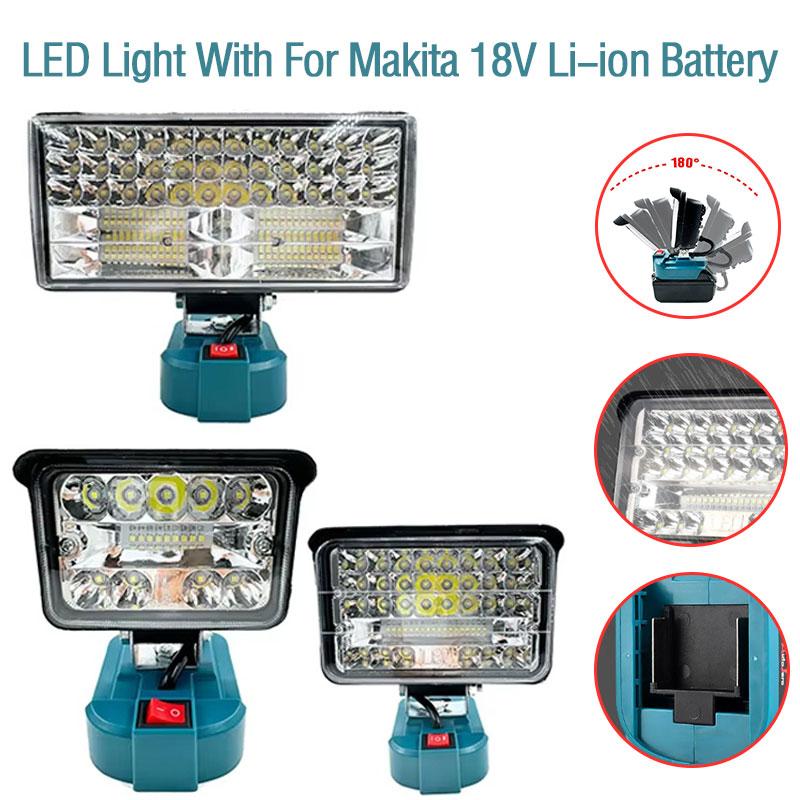 3/5/8 Inch LED Work Light Flashlight For Makita 18V Li-ion Battery Handheld Spotlight WIth Switch Night Lighting Tools