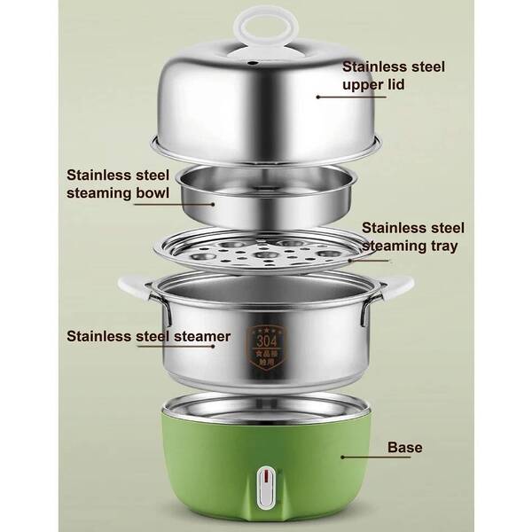 220V Egg Cooker 304 Stainless Steel Breakfast Machine Home Multi-function Electric Steamer Suitable For Pasta/Coarse Mother