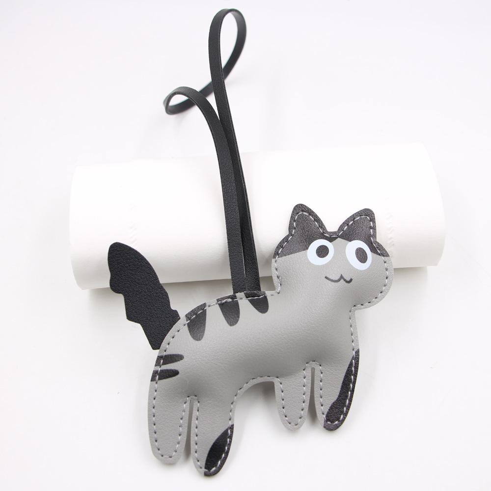 Cute Dairy Cow Cat Leather Backpack Pendant Neighbor Cat Pendant Clothing Luggage Accessories PU Accessories