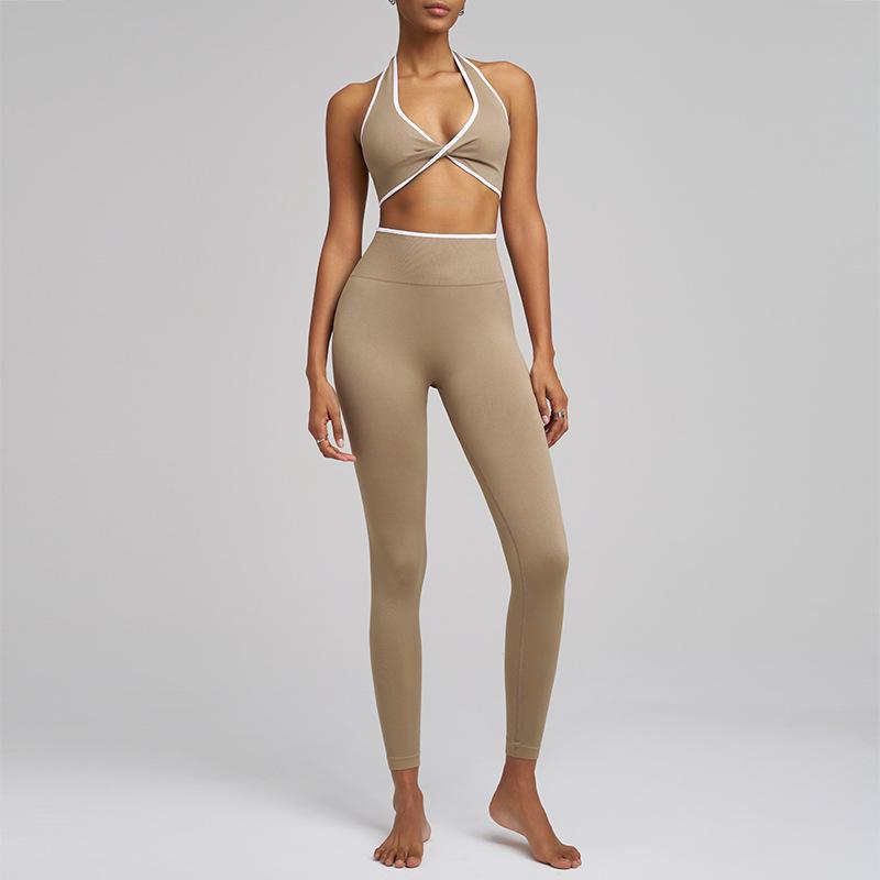 

JOOMON Women s Color Block Yoga Tank & Backless Fitness Suit - European & American Style Large хакі