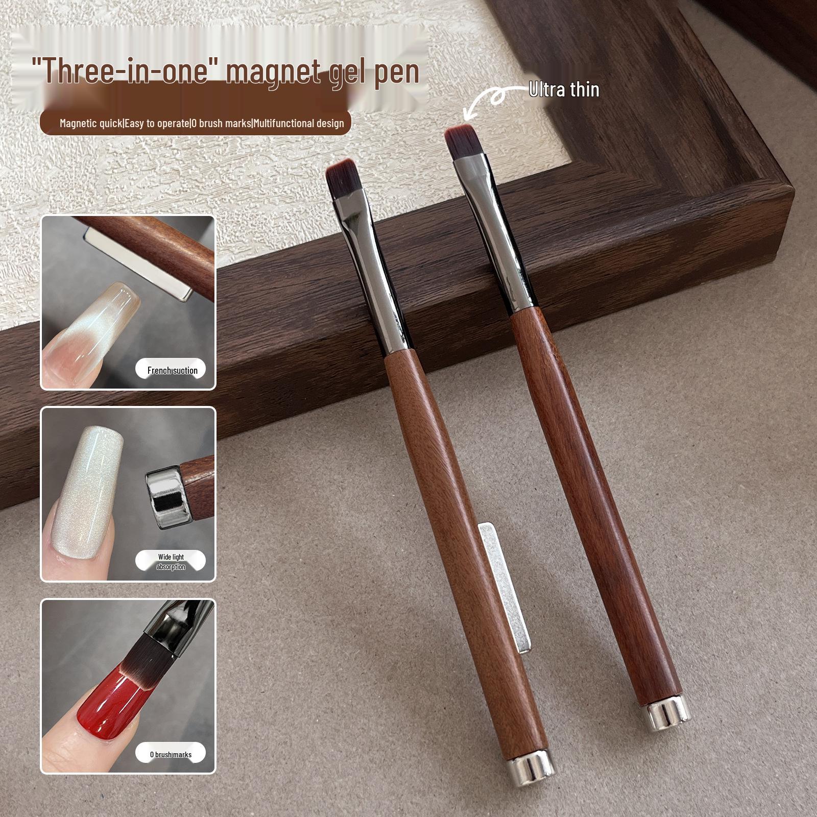 

3-in-1 Cat Eye Gel Polish with Magnet & Round Brush for Nail Art