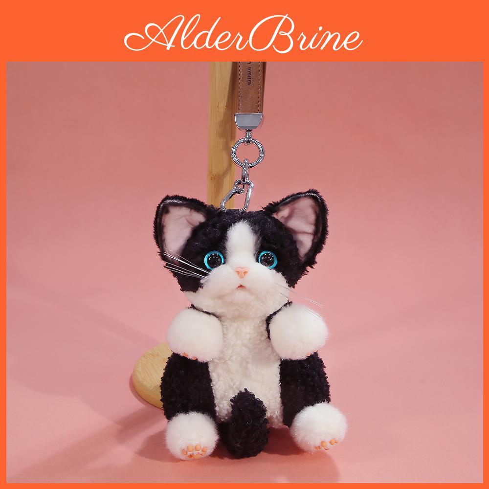Niedlicheres Katzen-Plüsch-Schlüsselanhänger und Rucksack mit weichem Kurzflor für Rucksack-Dekoration und Geschenk