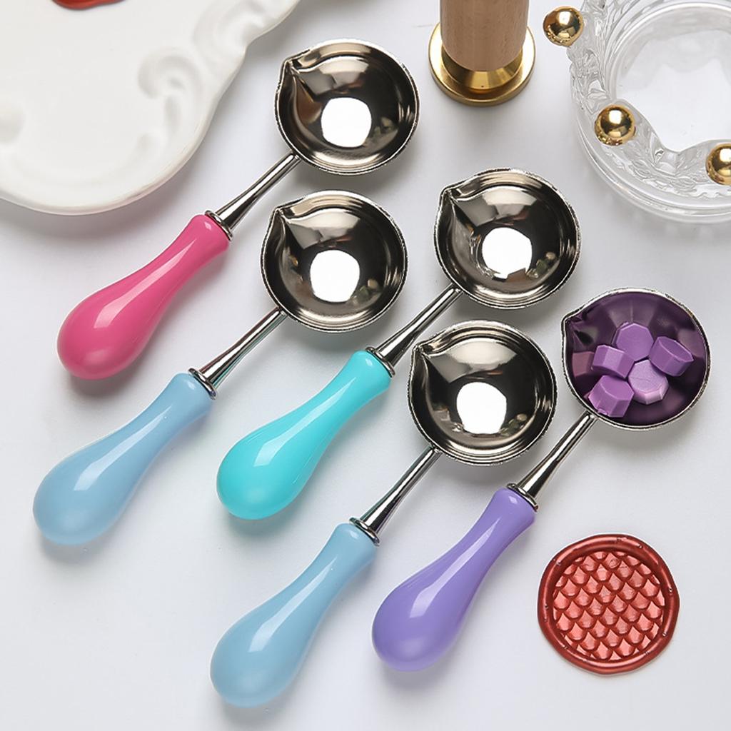 10 Pcs/Set Wax Seal Spoon Wax Sealing Melting Spoon Craft Supplies for Wax Seal Stamp Envelope Invitations Scrapbooking