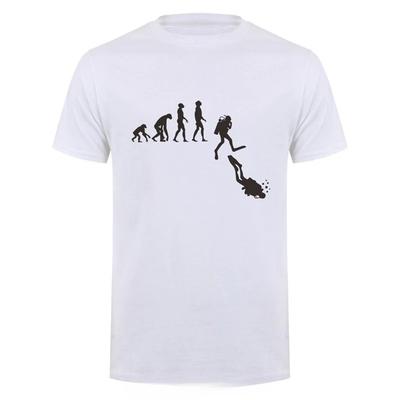 Diving Evolution T Shirt Men Cotton Funny Diver T-shirt Man Clothing High Street Camiseta Basic Tops Fitness T Shirt
