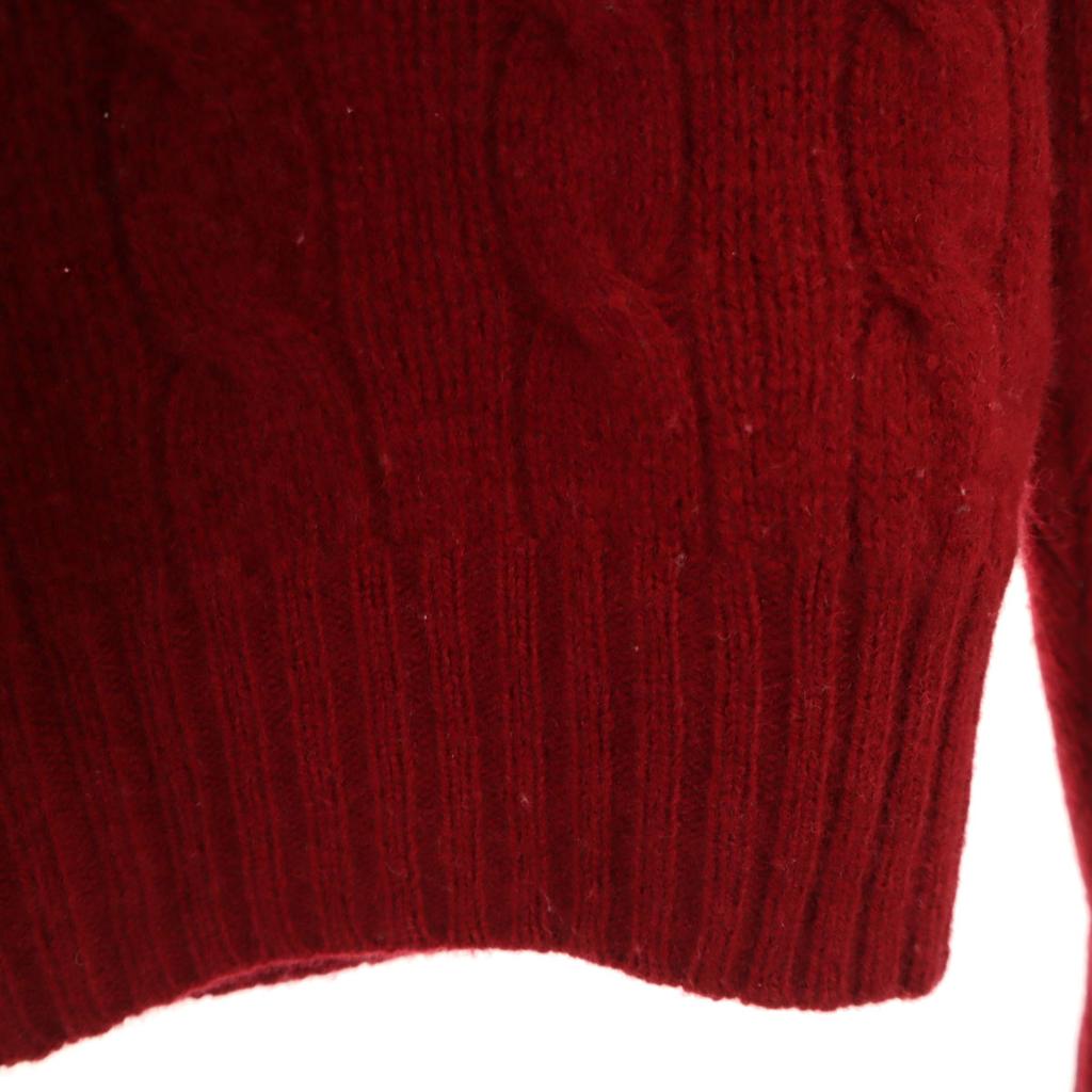 POLO RALPH LAUREN wool blend Long sleeve cable sweater M Red knit Women Used