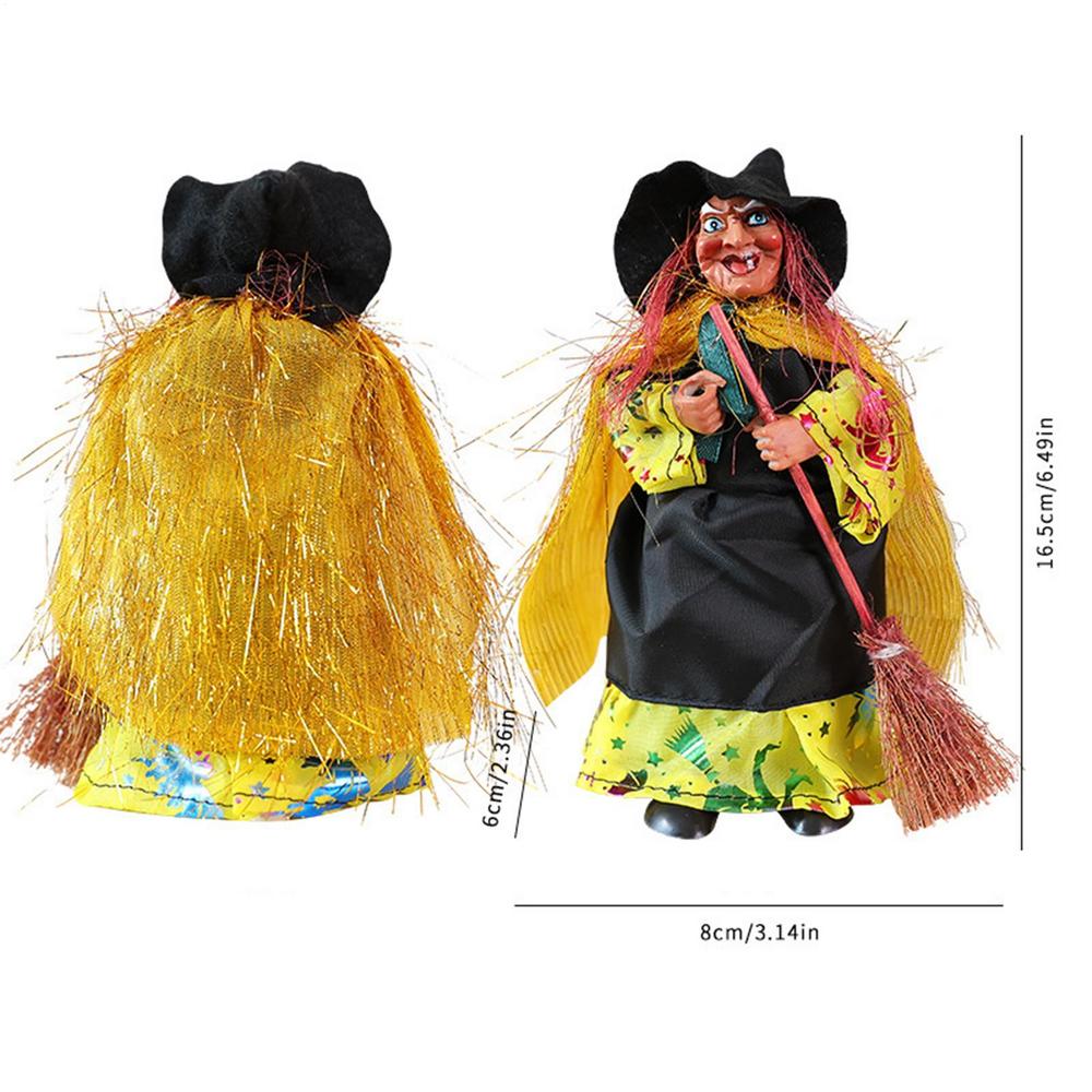 Halloween Figurines Halloween Witch Figurines Vintage Figure With Broom For Fireplace Haunted House Props Porch Party Apartment
