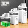 Sealed Laundry Storage Jar, 1100/1800/2300ML Reusable Empty Tank, Portable Organizer with Labels for Cleaning Supplies
