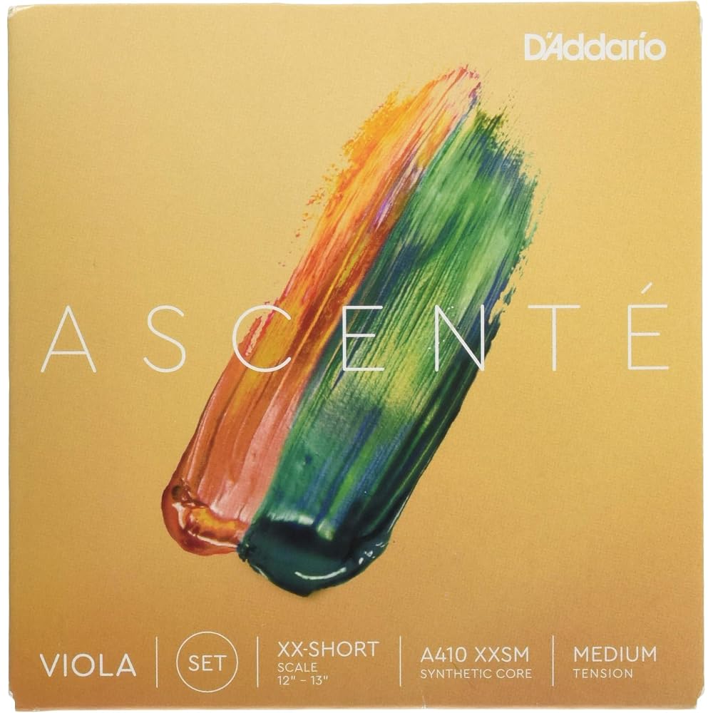 D Addario Ascente Viola Strings Set Extra Extra Short Scale A410 XXSM Medium Tension 4/4 Size String Instrument Accessories